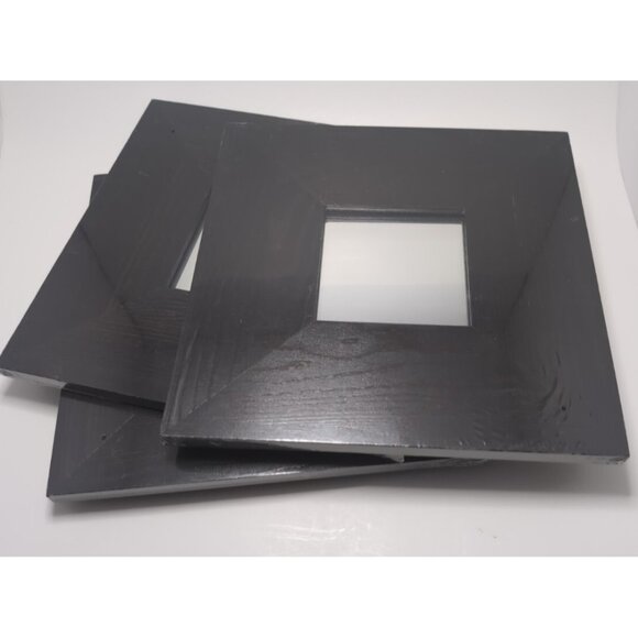 IKEA MALMA Square Modern Framed Mirror Dark Brown Lot of 4 10.25” x 10.25” New - Picture 1 of 12